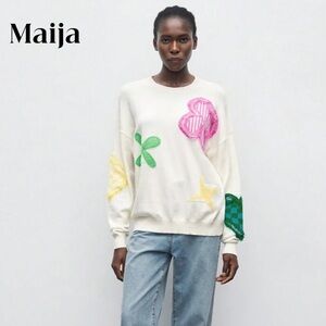 Maija Colorful Patchwork Sweater